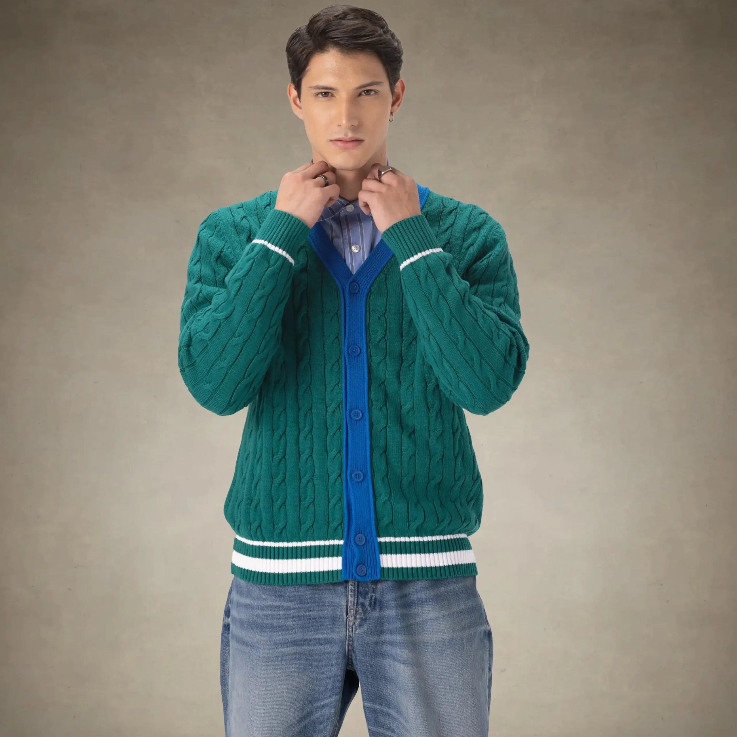 Men's Cable Knit Cardigan