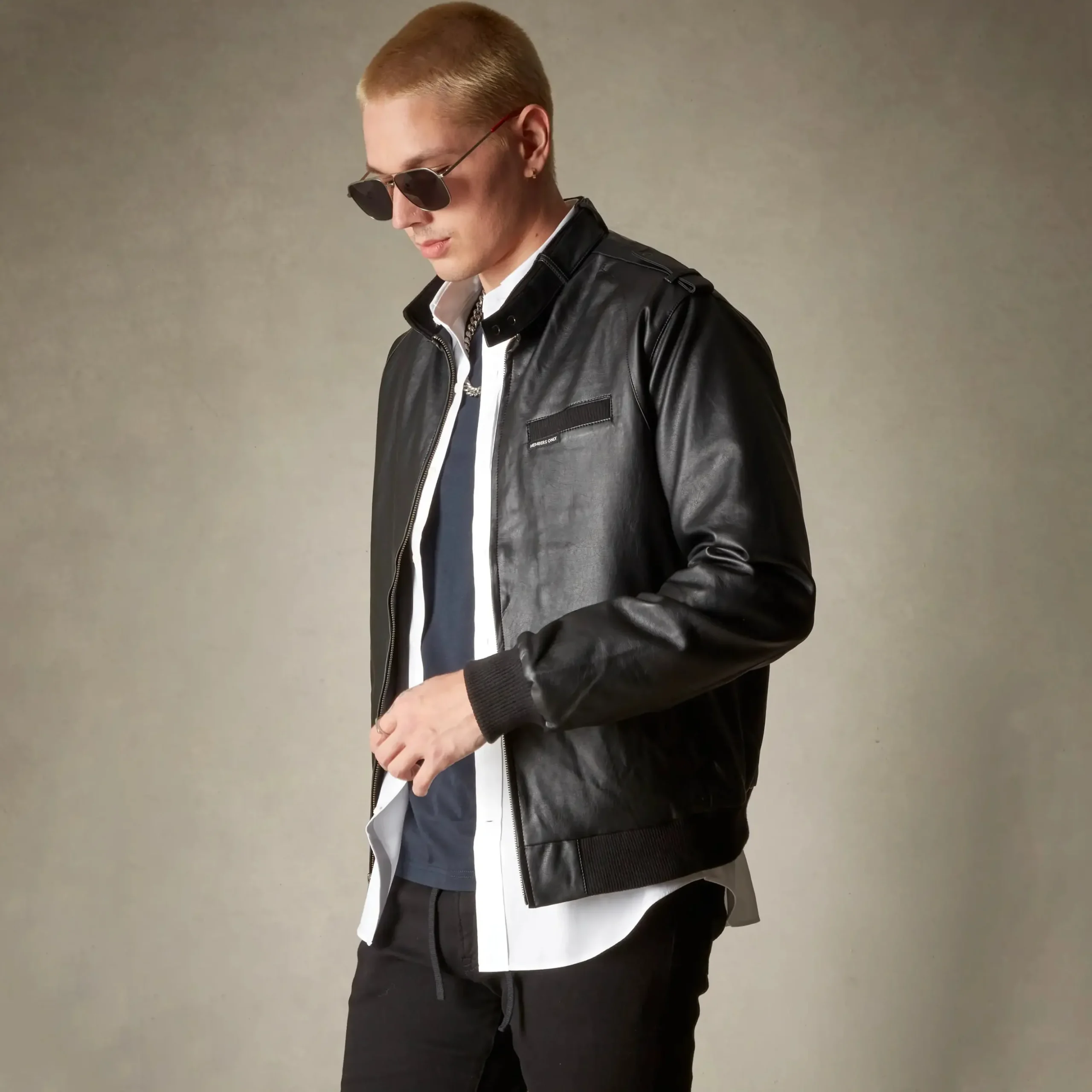 Men's Faux Leather Iconic Racer Jacket