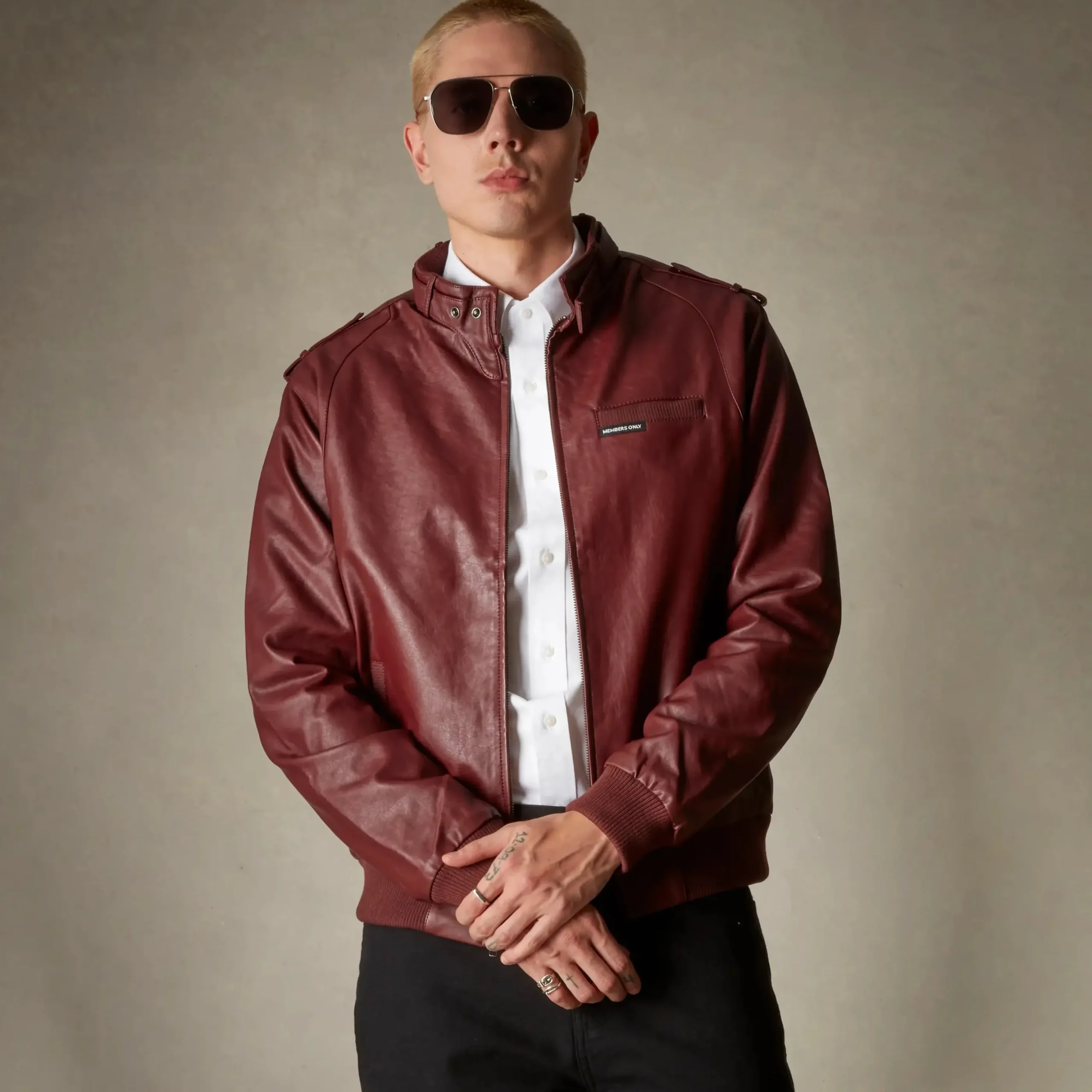 Men's Faux Leather Iconic Racer Jacket
