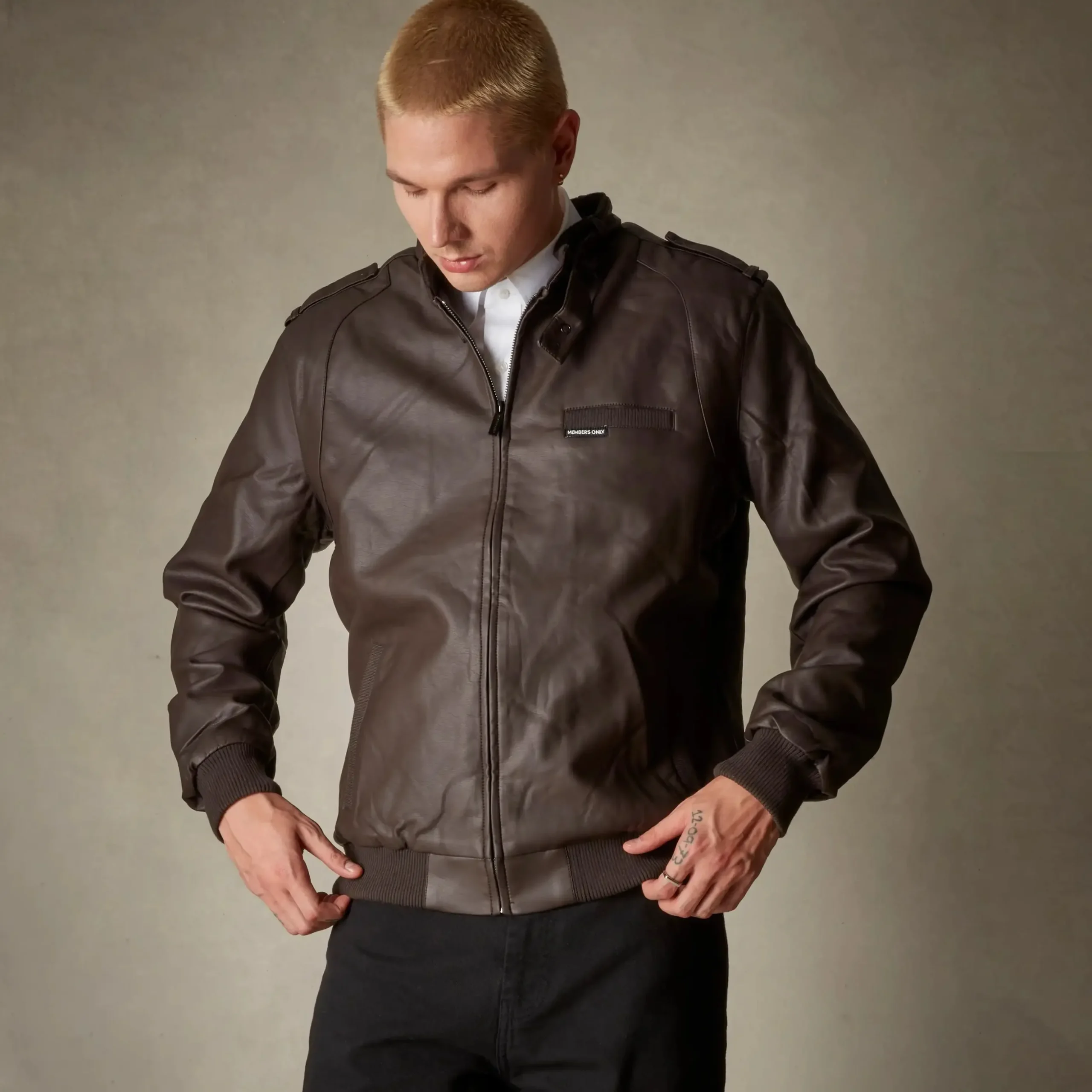 Men's Faux Leather Iconic Racer Jacket