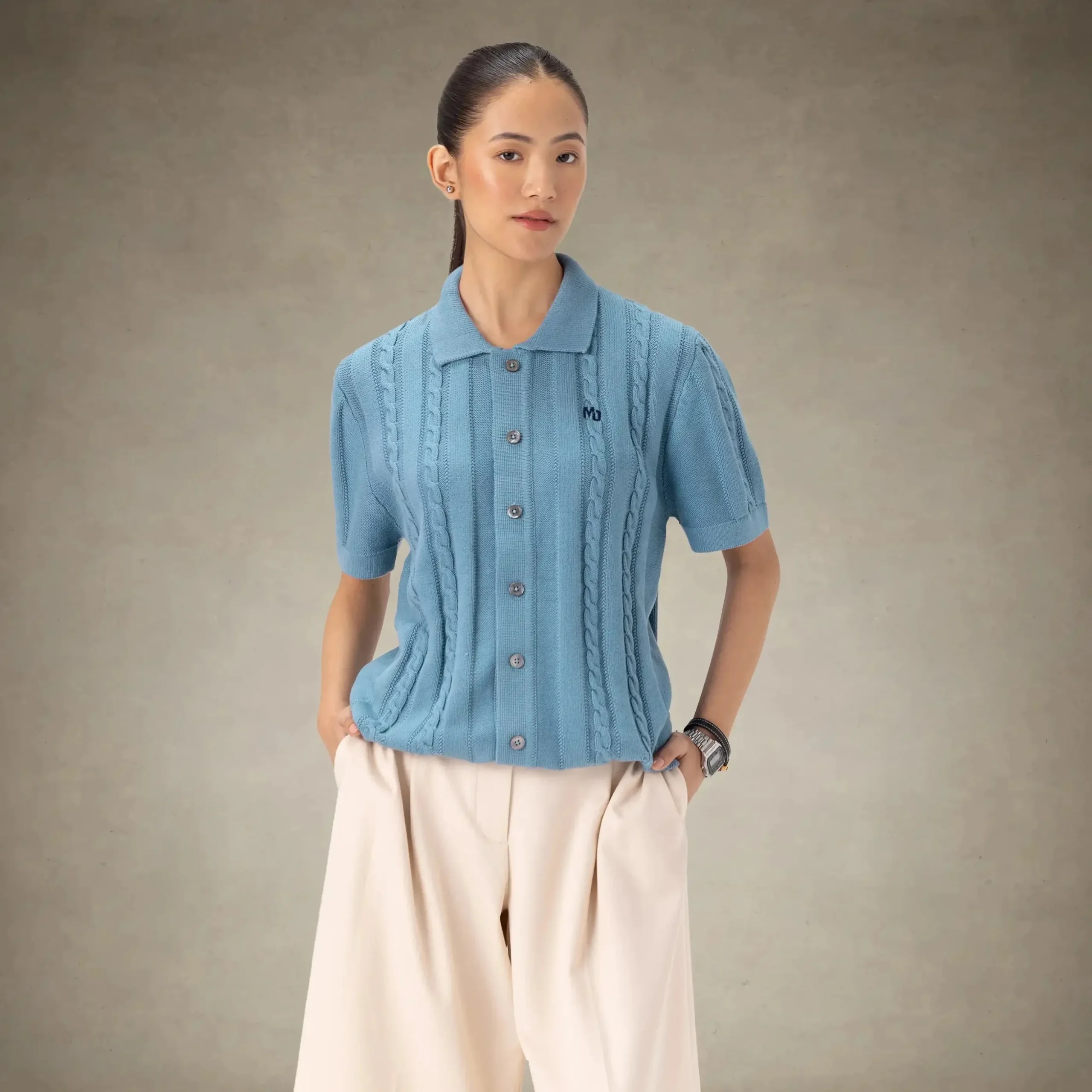 Women's JC Polo Cable Sweater